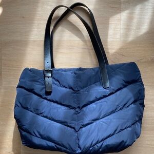 Mackage Navy Quilted Tote Bag